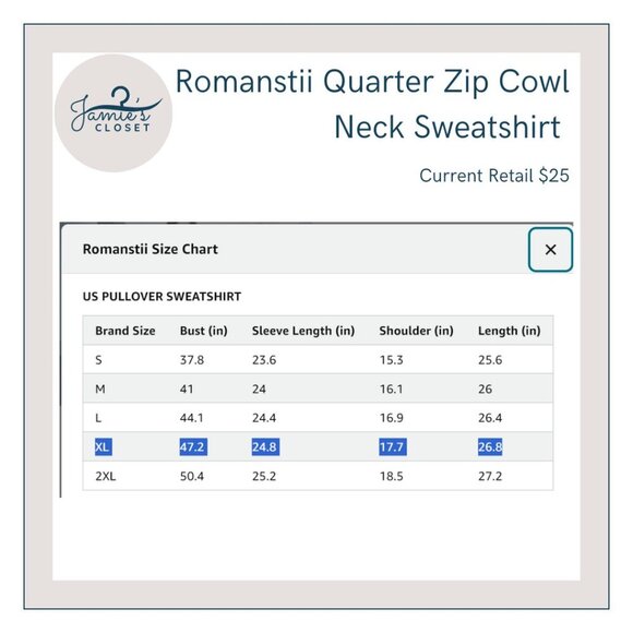 Heather Gray Romanstii Quarter Zip Cowl Neck Sweatshirt | Size XL - Picture 14 of 14